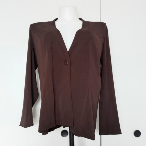 Talbots Brown Long Sleeve Cardigan sx 1X - Picture 1 of 4